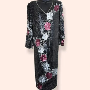 Vintage Amor Long Sleeve Sequin Dress
